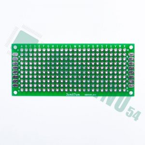 Макетная плата двухсторонняя с металлизацией отверстий (3см*7см) Макетная плата двухсторонняя с металлизацией отверстий (3см*7см)